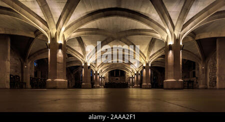 Una delle cripte medievale sotto la Guildhall, City of London, England, Regno Unito Foto Stock