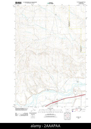 USGS TOPO Map Montana MT Custer 20110603 TM il restauro Foto Stock