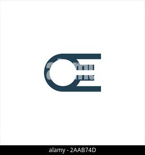 Lettera iniziale eo o oe vettore logo del modello di progettazione Illustrazione Vettoriale