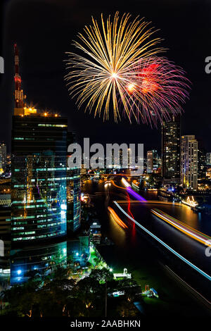 Bangkok fuochi d'artificio di Capodanno Foto Stock