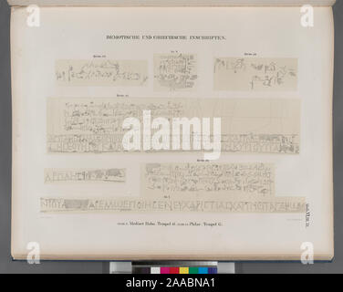 Demotische und Griechische Inschriften. Dem. 175, 176 gr. 2: Medînet Habu, Tempel JJ ; Dem. 177, 178 gr. 3, 4: Philae, Tempel G.; Demotische und Griechische Inschriften. Dem. 175, 176 gr. 2: Medînet Habu, Tempel JJ ; Dem. 177, 178 gr. 3, 4: Philae, Tempel G. Foto Stock
