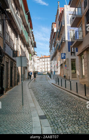La Rua De Trindade Coelho, Ribeira, Porto, Portogallo Foto Stock