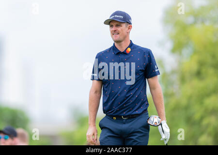 Dubai, EAU. Xxi Nov, 2019. Justin Rosa dell'Inghilterra nel round 1 durante il DP World Tour Championship con Jumeirah Golf Estates, Dubai, UAE il 21 novembre 2019. Foto di concedere l'inverno. Solo uso editoriale, è richiesta una licenza per uso commerciale. Nessun uso in scommesse, giochi o un singolo giocatore/club/league pubblicazioni. Credit: UK Sports Pics Ltd/Alamy Live News Foto Stock