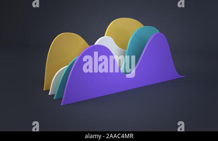 Finanziari colorata grafica 3D rendering Foto Stock