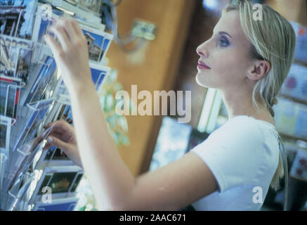 Ragazza, cartolina Foto Stock