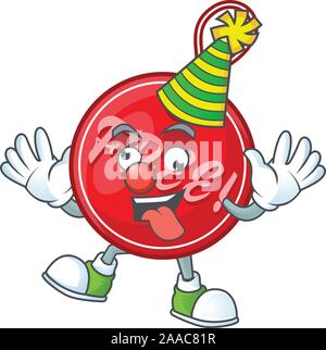 Natale tag libera isolato con clown mascotte Illustrazione Vettoriale