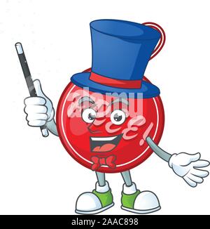 Natale tag libera isolato con mascotte mago Illustrazione Vettoriale