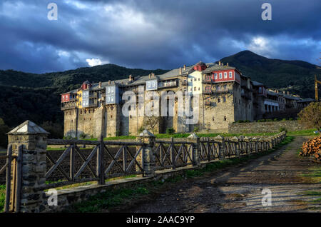 Monastero di Iviron sul Monte Athos, Calcidica, Grecia Foto Stock