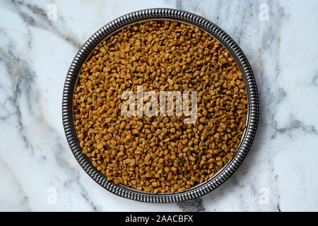 Fenugreek semi, (Trigonella foenum-graecum), India, Asia Foto Stock