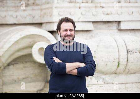 Roma, Italia. Xxi Nov, 2019. Lorenzo Lorenzetti Photocall del film italiano 'a Tor Bella Monaca non piove mai' in Piazza Cavour a Roma (Foto di Matteo Nardone/Pacific Stampa) Credito: Pacific Press Agency/Alamy Live News Foto Stock