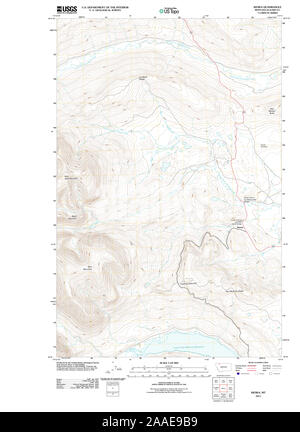 USGS TOPO Map Montana MT Kiowa 20110617 TM il restauro Foto Stock