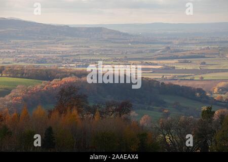 Vista verso Snowshill, Cotswolds, Gloucestershire, Inghilterra Foto Stock