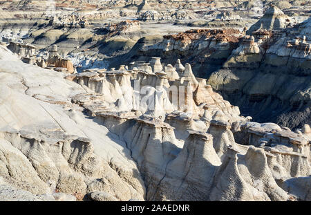 Bisti Badlands De-Na-Zin formazioni rocciose nel Nuovo Messico, STATI UNITI D'AMERICA Foto Stock