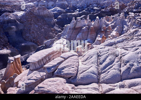 Bisti Badlands De-Na-Zin formazioni rocciose nel Nuovo Messico, STATI UNITI D'AMERICA Foto Stock