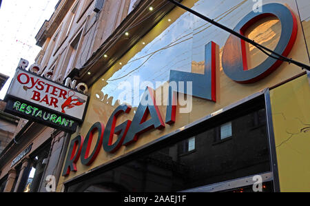 L'Art Deco Rogano Oyster Bar ristorante, 1935, 11 Exchange Place, Glasgow, Scotland, Regno Unito, G1 3AN Foto Stock