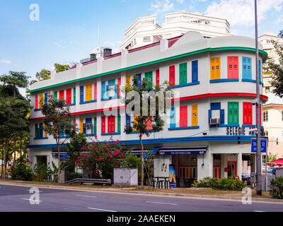 SINGAPORE, 17 MAR 2019 - l'esterno il colpo di Selegie Arts Center, una storica e architettonicamente significativo edificio nel centro di Singapore. Foto Stock