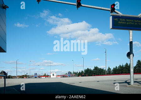 Autoverladestation Sylt shuttle in Niebuell Foto Stock