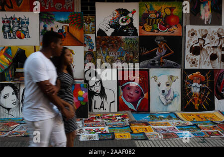 Venditori ambulanti a Santo Domingo Repubblica Dominicana Foto Stock