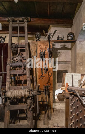 Armor exposition quartiere Castello street di Praga nella Repubblica Ceca Foto Stock