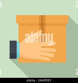 La consegna di pacchi e la relativa icona. Illustrazione piano di consegna pacchi icona vettoriali per il web design Illustrazione Vettoriale