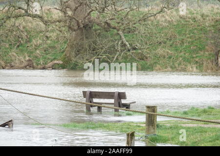 Porto Palnackie nel diluvio Foto Stock