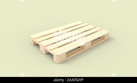 3D rendering di un pallet isolato in uno sfondo per studio Foto Stock