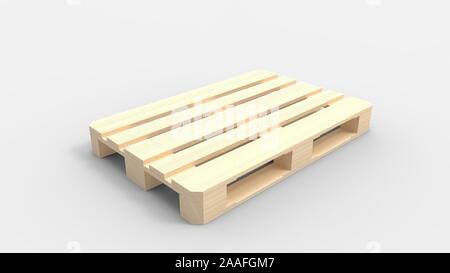 3D rendering di un pallet isolato in uno sfondo per studio Foto Stock