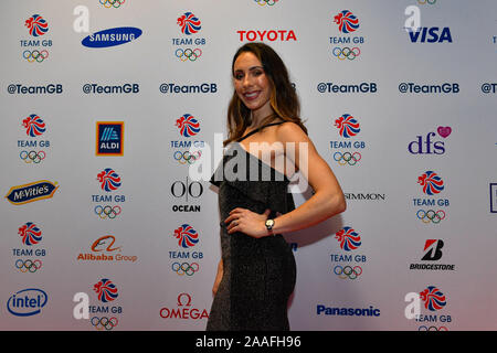 Londra, Regno Unito. 21 Nov, 2019. Fran Halsal durante il Team 2019 GB Palla al vecchio Billingsgate giovedì, 21 novembre 2019 a Londra, Regno Unito. Credito: Taka G Wu/Alamy Live News Foto Stock