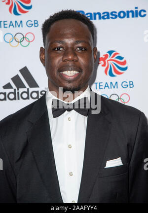 Londra, Regno Unito. Xxi Nov, 2019. Londra - Inghilterra NOV 21: Eric Boateng assiste il team GB Palla al vecchio Billingsgate, Londra Inghilterra il 21 novembre 2019 Credit: Gary Mitchell, GMP Media/Alamy Live News Foto Stock