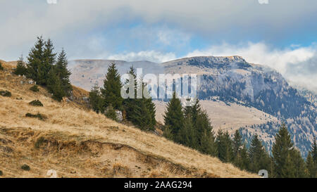 Montagna di grandi dimensioni nelle nubi alte Foto Stock