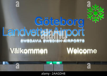 Goteborg all'aeroporto Landvetter, un aeroporto internazionale si trova a 25 km a est del centro di Gothenburg in Svezia. Foto Stock