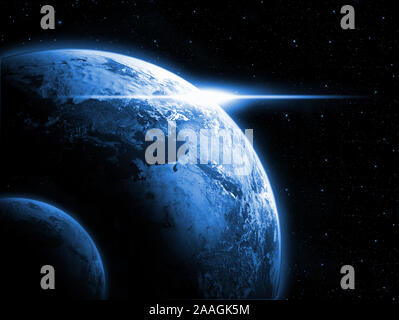 Pianeta Terra visto dallo spazio , 3D render del pianeta Terra, gli elementi di questa immagine fornita dalla NASA Foto Stock