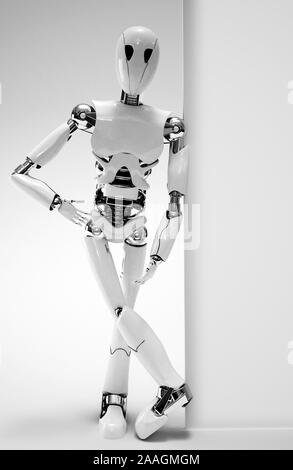 Il robot di sfondo - 3D Rendering wallpaper Foto Stock