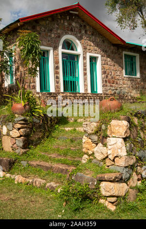 Etiopia, Sud Omo, Jinka, Sud Omo Research Center, il museo esterno dell'edificio Foto Stock