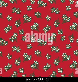 Natale Floral seamless Pattern nel vettore - è adatta per le stampe, modelli, sfondi, siti web, carta da parati, artigianato Illustrazione Vettoriale