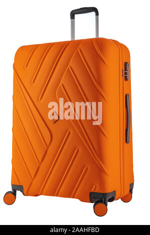 Valigia con i bagagli per il volo isolato con percorso di clipping. Foto Stock