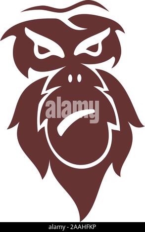 Monkey Logo Design Template illustrazione vettoriale isolato Illustrazione Vettoriale