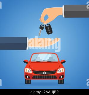 Acquisto, acquistare, condivisione di auto Illustrazione Vettoriale