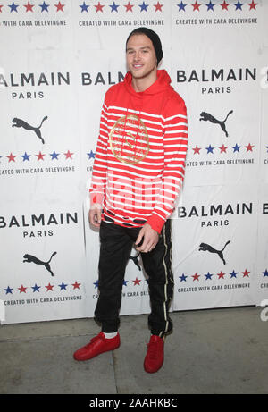 Los Angeles, Ca. Xxi Nov, 2019. Matteo Noszka, presso il Puma x Balmain collaborazione lancio al latte Studios di Los Angeles, la California il 21 novembre 2019. Credito: Faye Sadou/media/punzone Alamy Live News Foto Stock