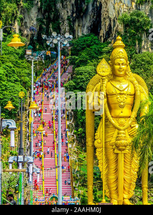 Signore Murugan statua, Grotte Batu, Malaysia Foto Stock