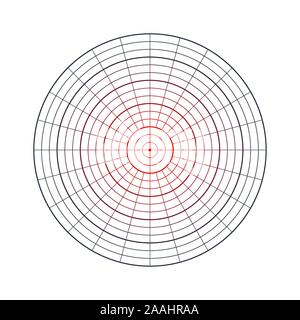 Concetto di tecnologia aeronautica, grafica di interfaccia aereo con radar digitale Illustrazione Vettoriale