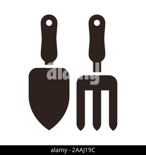 Il giardinaggio icona strumenti isolati su sfondo bianco Foto Stock