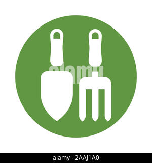 Il giardinaggio icona strumenti isolati su sfondo bianco Foto Stock