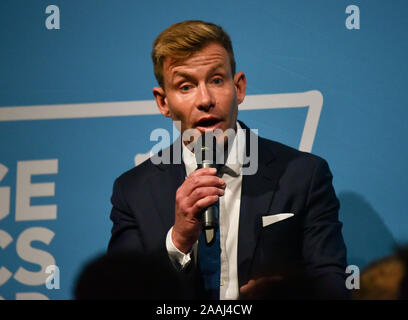 Millbank, London, Regno Unito 22 novembre 2019. Dr David Bull eurodeputato. Brexit Generale del Partito Politica elettorale lanciare a Millbank. Credito: Matteo Chattle/Alamy Live News Foto Stock