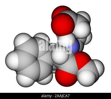 Aspartame di riempimento dello spazio modello molecolare Foto Stock