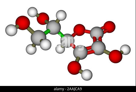 Acido ascorbico modello molecolare Foto Stock