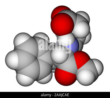 Aspartame di riempimento dello spazio modello molecolare Foto Stock