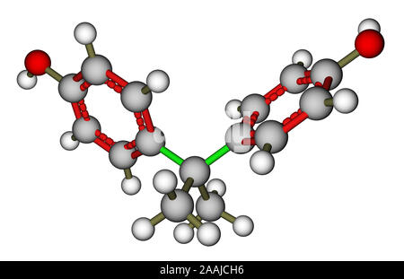 Bisfenolo A struttura molecolare Foto Stock