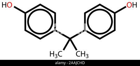 Il bisfenolo A formula strutturale Foto Stock