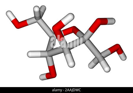 Bastoncini di fruttosio modello molecolare Foto Stock